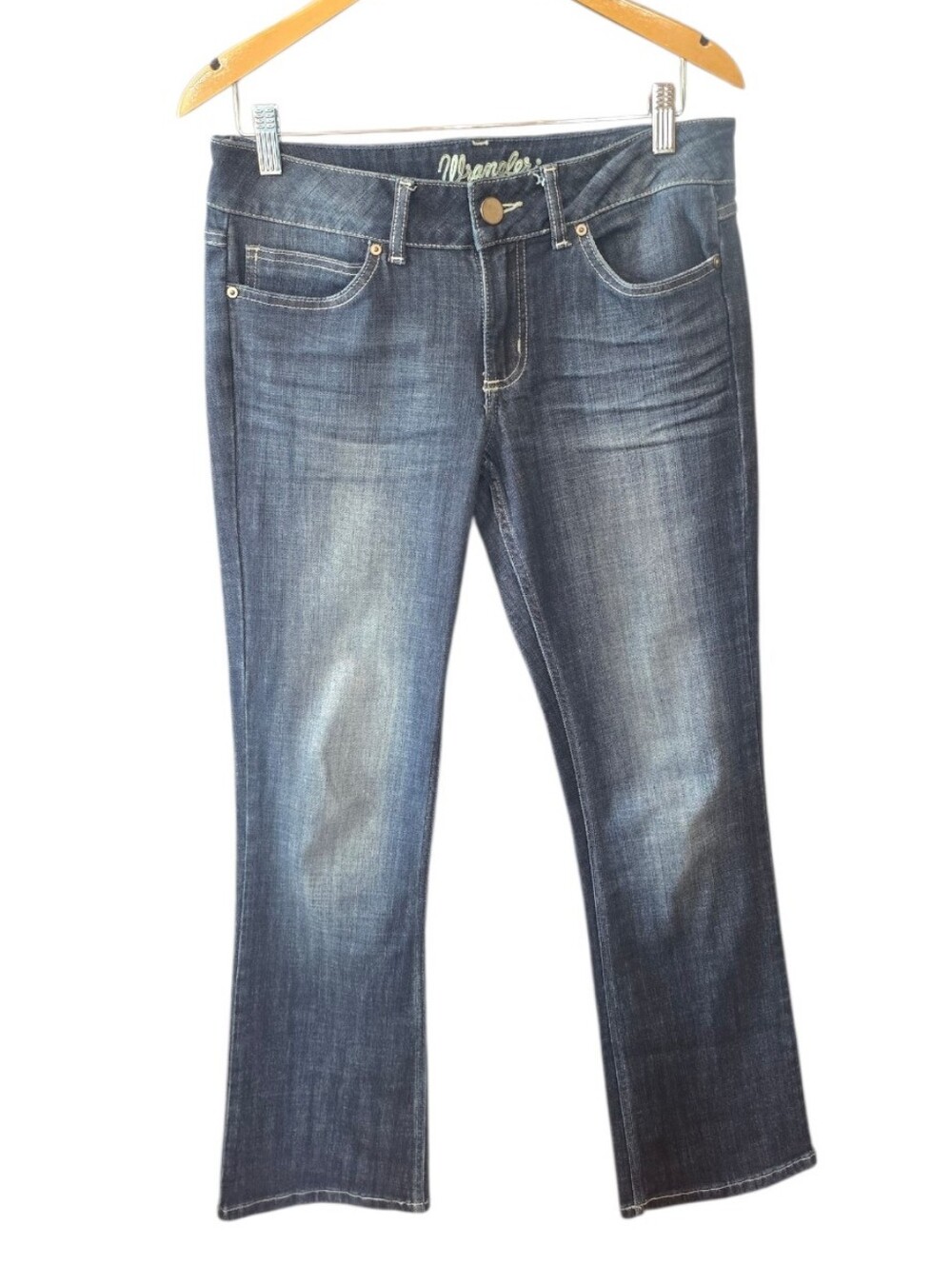 Wrangler Boot Cut Mid Rise Blue Jeans 14